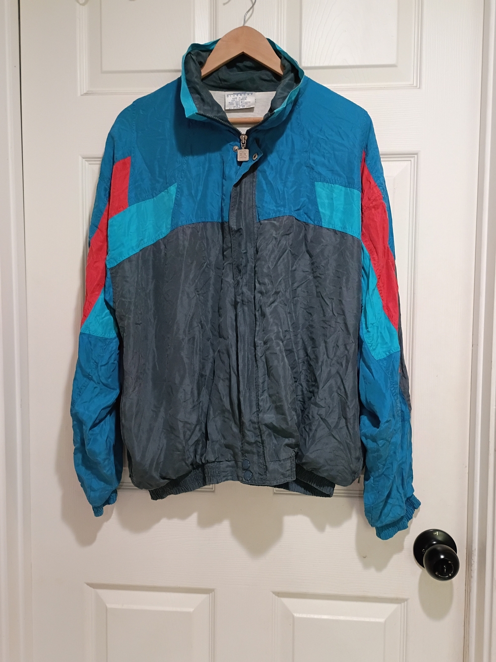 Vintage 90s Givenchy Activewear Nylon Windbreaker Jacket Mens Large Colorblock